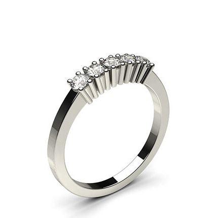 4 Prong Setting Plain Five Stone Ring