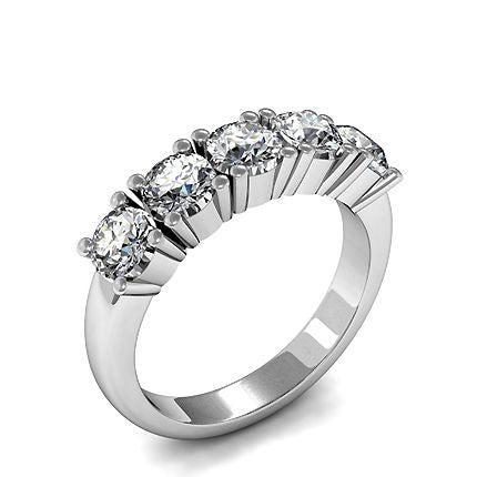 4 Prong Setting Plain Five Stone Ring