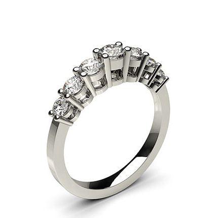 4 Prong Setting Plain Seven Stone Ring