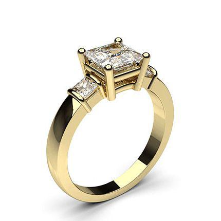 White Gold Princess Trilogy Diamond Engagement Ring