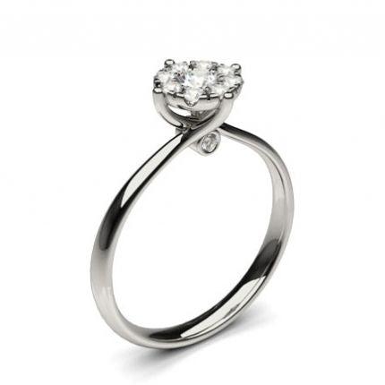 White Gold Cluster Diamond Engagement Ring