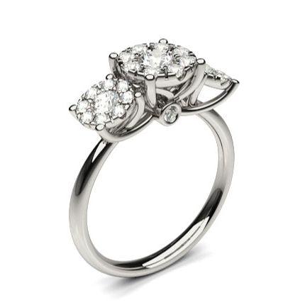 White Gold Cluster Diamond Engagement Ring