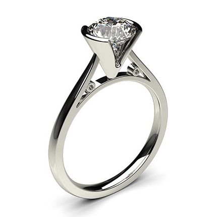 Semi Bezel Setting Thin Engagement Ring