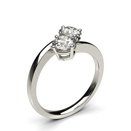 4 Prong Setting Plain Two Stone Ring