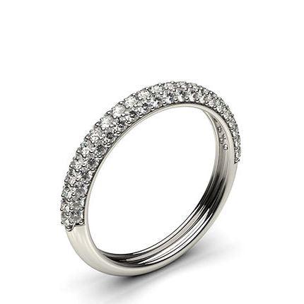 Pave Setting Half Eternity Diamond Ring