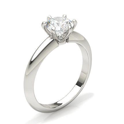 6 Prong Setting Plain Engagement Ring