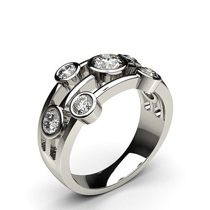 Full Bezel Setting Plain Seven Stone Ring