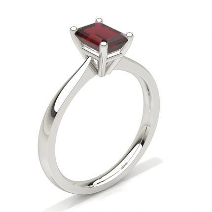 White Gold Ruby Engagement Ring