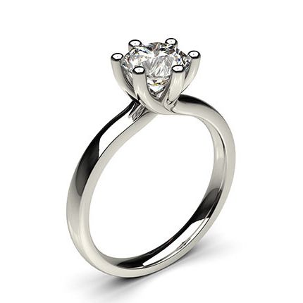 6 Prong Setting Plain Engagement Ring