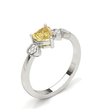 Yellow Diamond Heart Fashion Ring