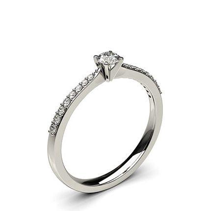 4 Prong Setting Side Stone Engagement Ring