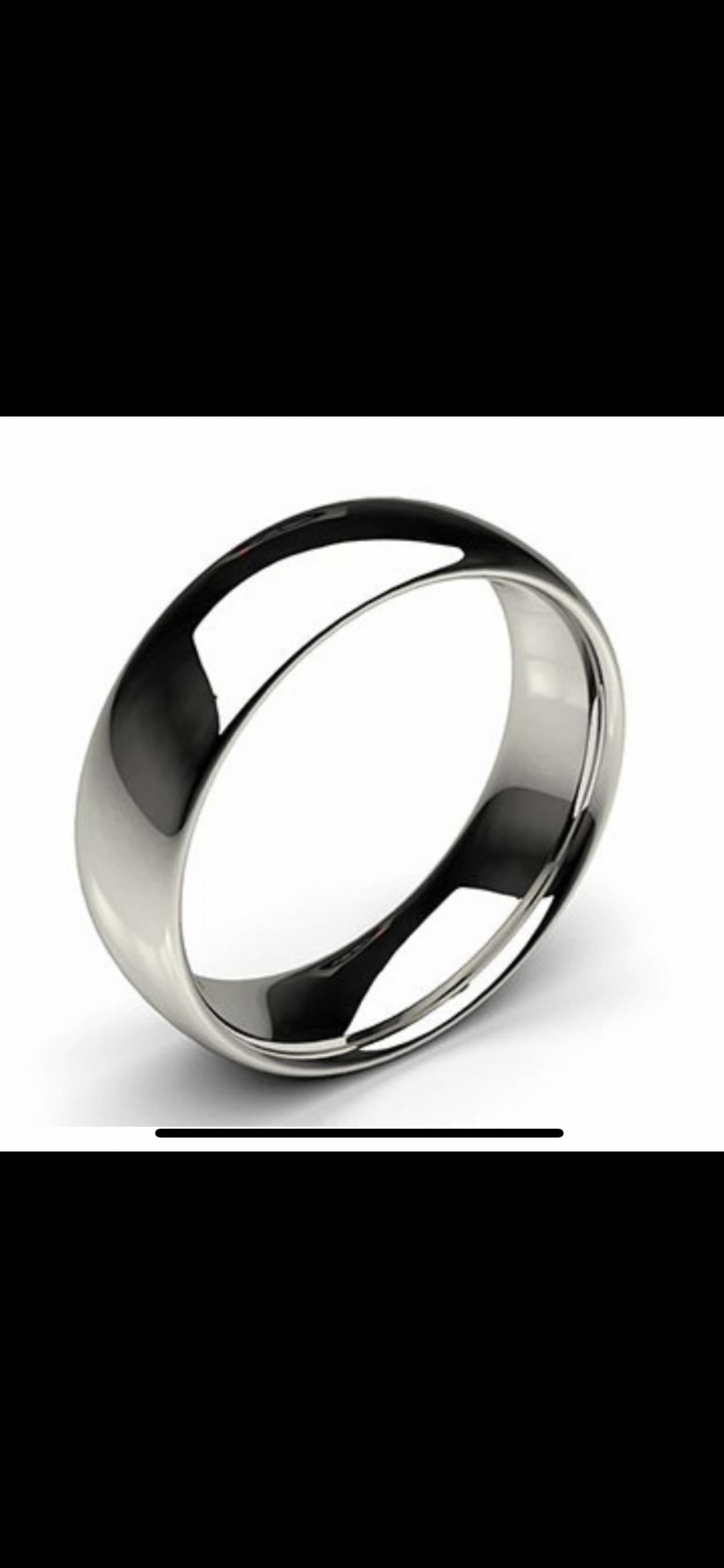 Wedding Ring Sterling Silver with Platinum Rhodium Plating