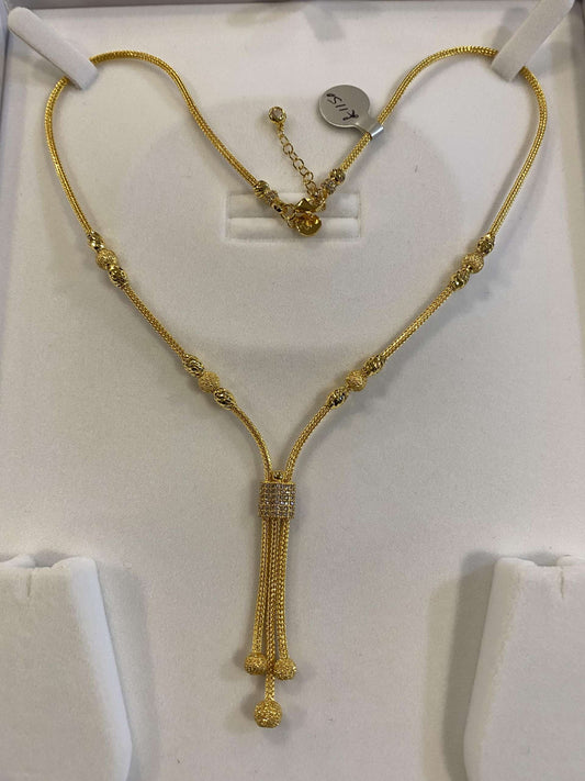 22ct Gold Turkish Designer Necklace only with American Diamonds