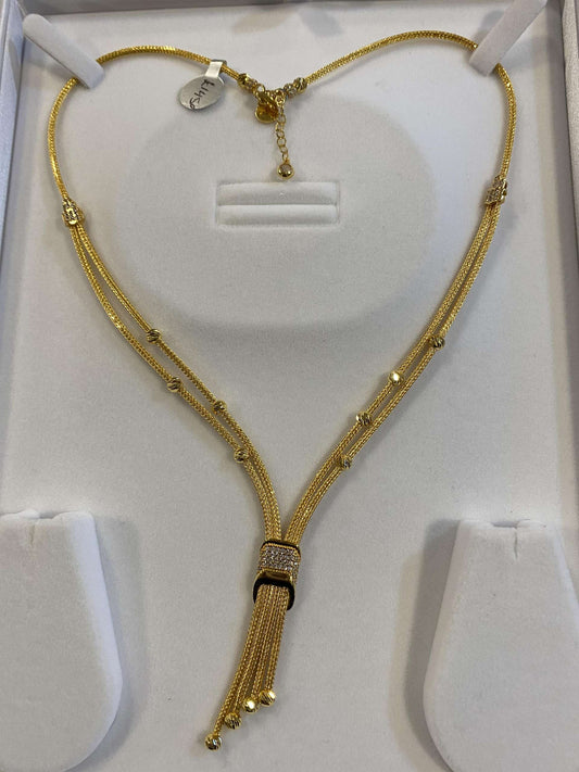 22ct Gold Turkish Designer Necklace only with American Diamonds