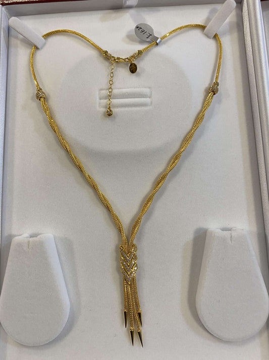 22ct Gold Turkish Designer Necklace only with American Diamonds