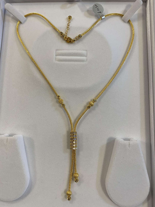 22ct Gold Turkish Designer Necklace only with American Diamonds