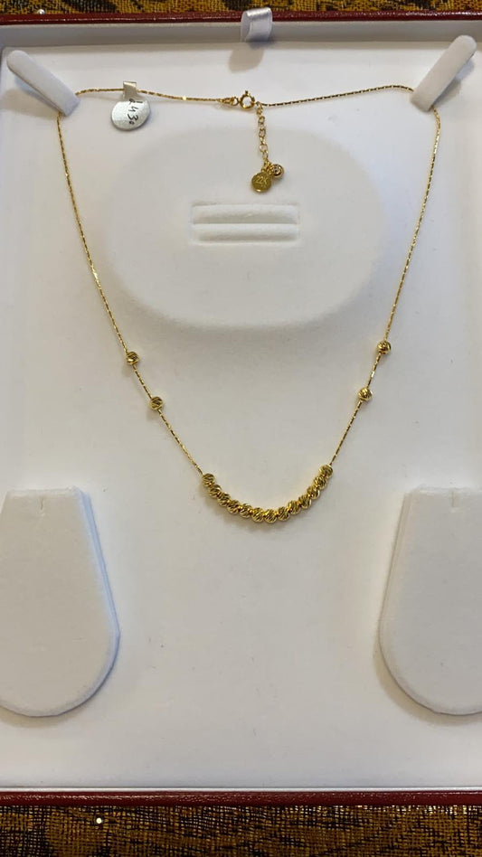 22ct Gold Turkish Designer Necklace only with American Diamonds