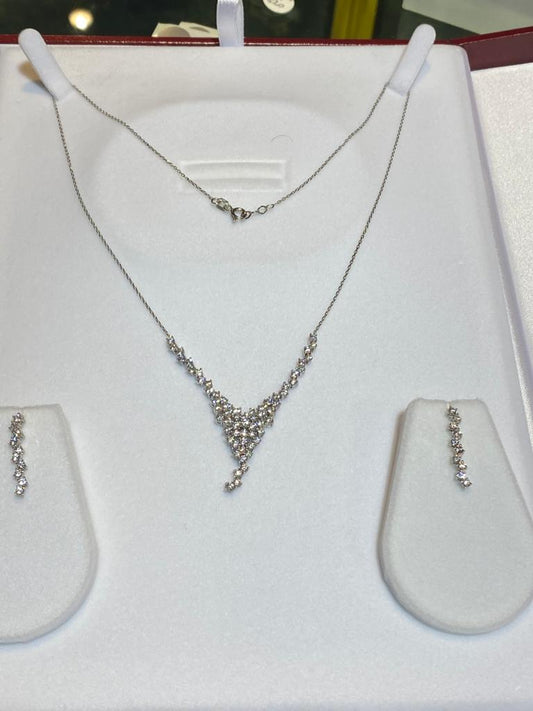 White Gold Set With American Diamonds