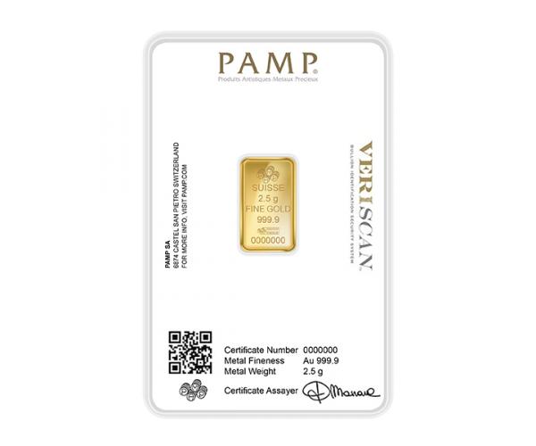 2.5 Gram Mixed Brands Investment Gold Bar (999.9)